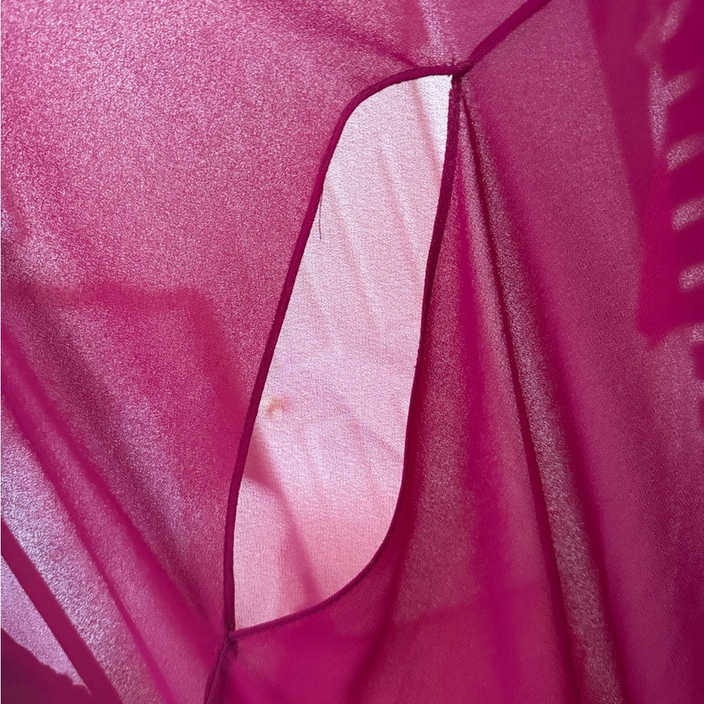 Women's Fuchsia Flowing Ruffle-Hem Dress - Picture 5 of 5